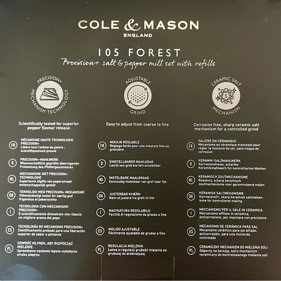 NWT-The Cole & Mason 6.5 inch Forest Capstan Wood Salt and Pepper Mill Gift Set - Picture 3 of 6